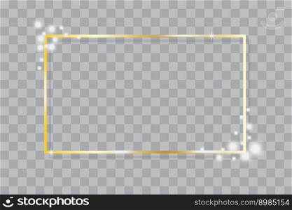 Golden rectangular frame. Photo frame. Graphic element. Vector illustration. EPS 10.. Golden rectangular frame. Photo frame. Graphic element. Vector illustration.