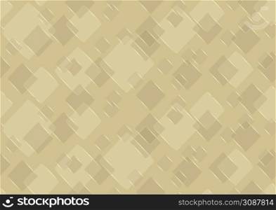 Golden Repeating Background with a Pattern of Rounded Squares in an Oblique Direction with the Effect of Transparency - Abstract Illustration, Vector
