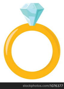 Golden ring, illustration, vector on white background.