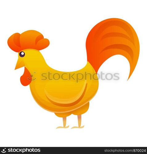 Golden rooster icon. Cartoon of golden rooster vector icon for web design isolated on white background. Golden rooster icon, cartoon style
