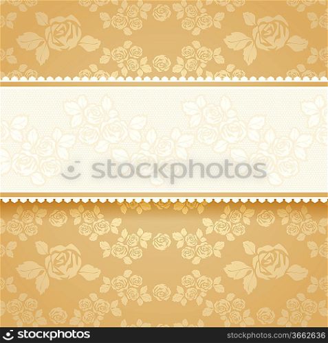 Golden roses with background. Square