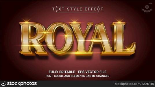 Golden Royal Text Style Effect. Editable Graphic Text Template.