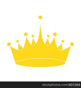 golden royalty crown icon image, stock vector illustration