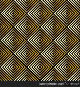 Golden Seamless abstract geometric pattern.. Golden Seamless abstract geometric pattern. Vector Geometric background with rhombus