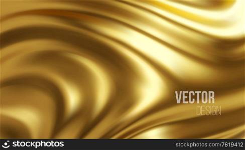 Golden shiny liquid waves 3d realistic background. Vector illustration EPS10. Golden shiny liquid waves 3d realistic background. Vector illustration