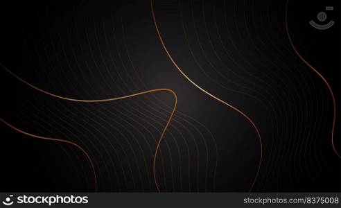 Golden shiny waves abstract background