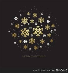 Golden snowflake on a dark background. Golden snowflake on a dark background. Vector illustration