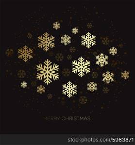 Golden snowflake on a dark background. Golden snowflake on a dark background. Vector illustration