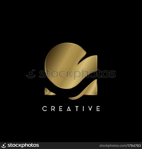 Golden Square Negative Space C letter Logo. Creative design concept square shape with negative space letter C logo for initial, technology or business identity.