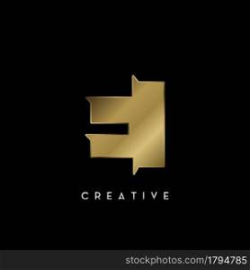 Golden Square Negative Space E letter Logo. Creative design concept square shape with negative space letter E logo for initial, technology or business identity.