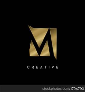Golden Square Negative Space M letter Logo. Creative design concept square shape with negative space letter M logo for initial, technology or business identity.