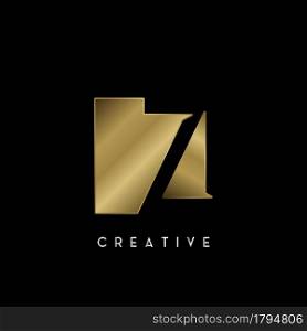 Golden Square Negative Space Z letter Logo. Creative design concept square shape with negative space letter Z logo for initial, technology or business identity.