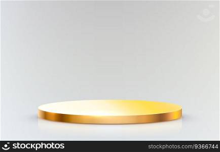 Golden stage podium with lighting, Stage Podium Scene with for Award Ceremony on grey Background. Vector illustration. Golden stage podium with lighting, Stage Podium Scene with for Award Ceremony on grey Background. Vector