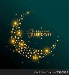 golden star moon ramadan kareem eid festival greeting