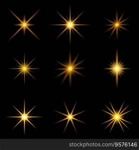 Golden starburst collection vector image