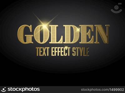 Golden text effect template with sparkles on a dark background. Golden text effect template