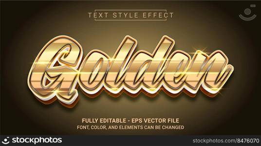 Golden Text Style Effect. Editable Graphic Text Template.