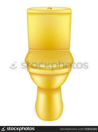 golden toilet bowl vector illustration isolated on white background