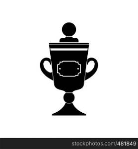 Golden trophy black simple icon isolated on white background. Golden trophy black simple icon