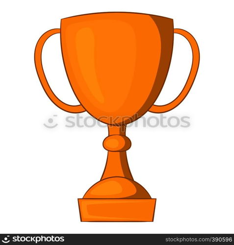 Golden trophy cup icon. Cartoon illustration of golden trophy cup vector icon for web. Golden trophy cup icon, cartoon style
