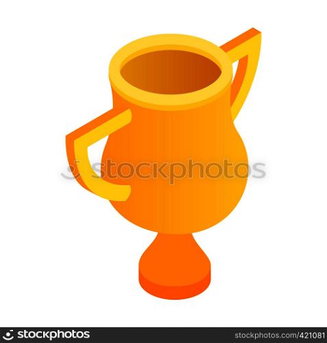 Golden trophy cup isometric 3d icon on a white background. Golden trophy cup isometric 3d icon