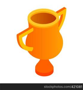 Golden trophy cup isometric 3d icon on a white background. Golden trophy cup isometric 3d icon