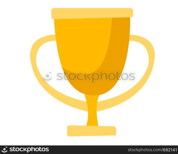 Golden trophy cup vector cartoon illustration isolated on white background.. Golden trophy cup vector cartoon illustration.