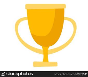 Golden trophy cup vector cartoon illustration isolated on white background.. Golden trophy cup vector cartoon illustration.