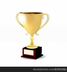 Golden Trophy Isolated on White