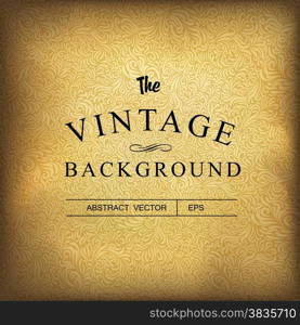 Golden vintage background. Vector template