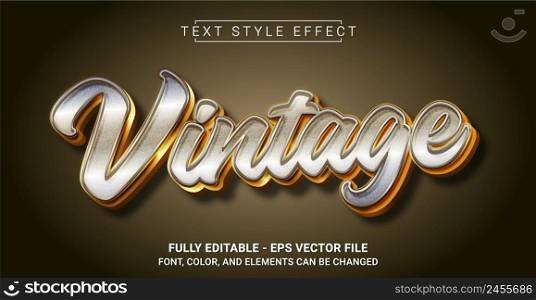 Golden Vintage Text Style Effect. Editable Graphic Text Template.