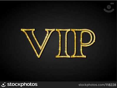 Golden VIP party premium card. Golden VIP party premium card. Black and gold design template. Vector illustration