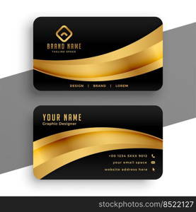 golden wave business card premium design