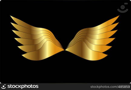 Golden wings vector illustration design