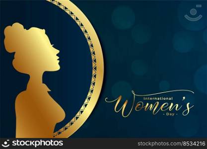 golden womens day event greeting design