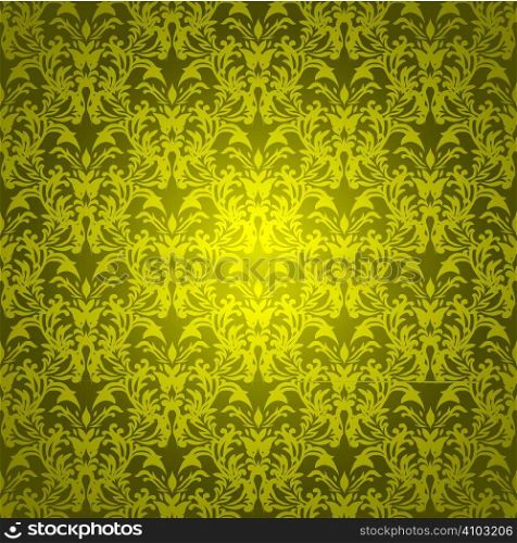 Golden yellow background with wallpaper design that seamlessly repeats