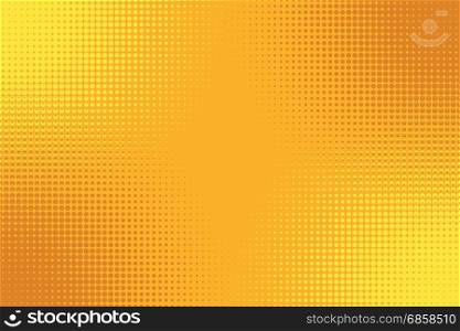 Golden yellow orange pop art background with halftone effect. retro vector illustration. Golden yellow orange pop art background with halftone effect