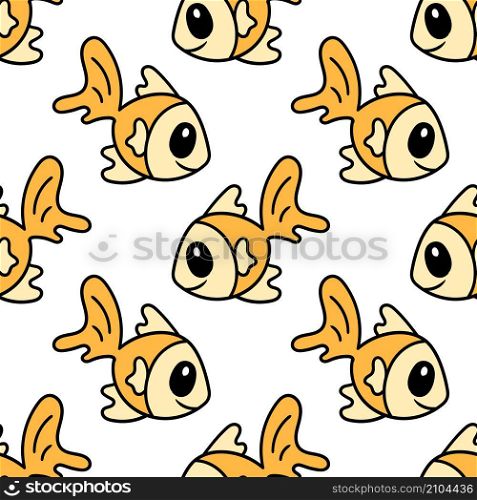 goldfish fish head seamless pattern textile print