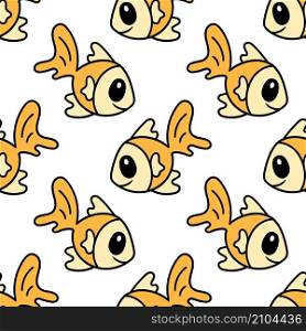 goldfish fish head seamless pattern textile print