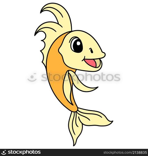 goldfish swimming with a happy smiling face