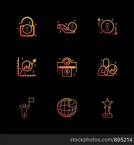 golem , coin , star , trophy , graph , corporate , money , rate , unlock , icon, vector, design, flat, collection, style, creative, icons