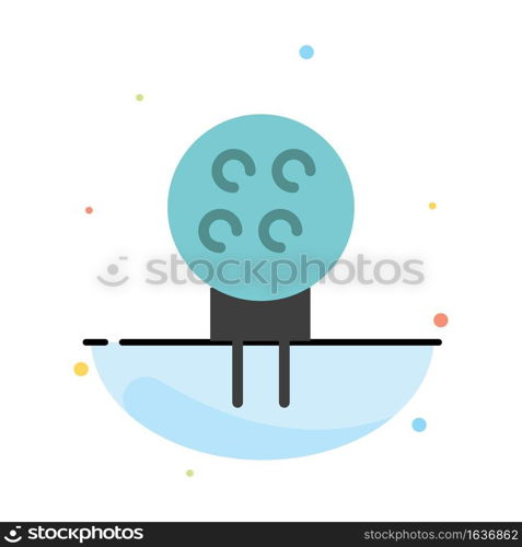 Golf, Ball, Baseball, Sport Abstract Flat Color Icon Template