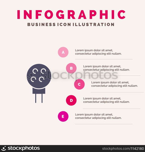 Golf, Ball, Baseball, Sport Solid Icon Infographics 5 Steps Presentation Background