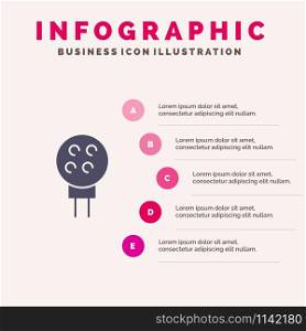 Golf, Ball, Baseball, Sport Solid Icon Infographics 5 Steps Presentation Background