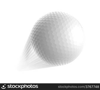 Golf ball is flying in the air. Vector illustration