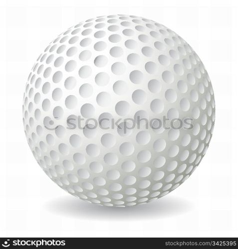 Golf ball isolated on white background, vector illustration