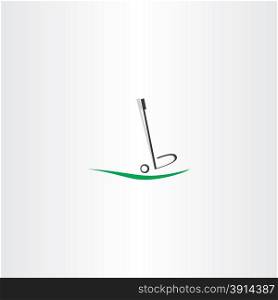 golf ball logo putter icon vector design