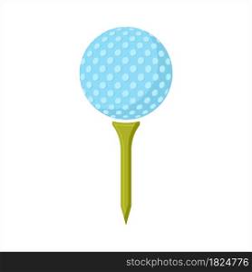 Golf Ball On Tee Icon Vector Art Illustration