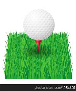 golf ball on the green grass vector illustration