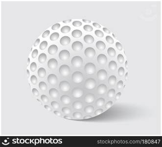 Golf ball realistic vector. Image of single golf equipment, ball illustration isolated on grey background with shadow